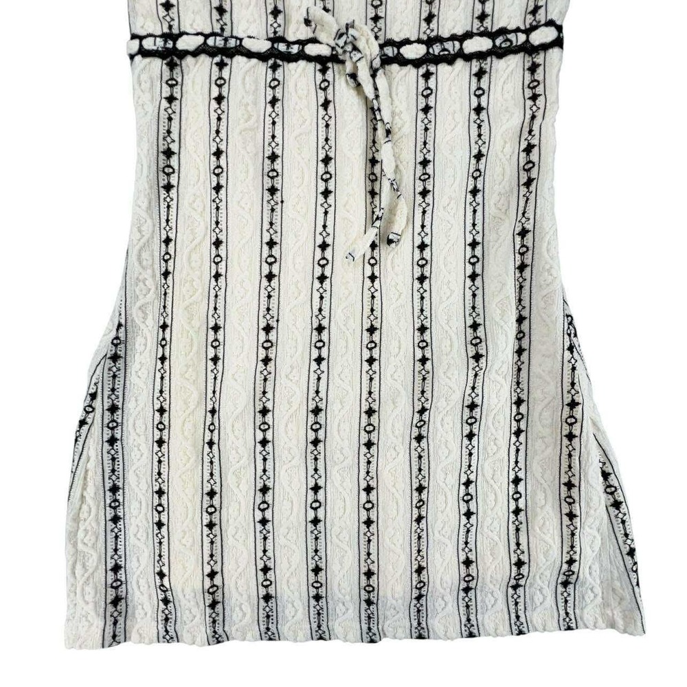 West of Melrose White Black Striped Lace Tie Waist Mini Dress NWT - Picture 8 of 15